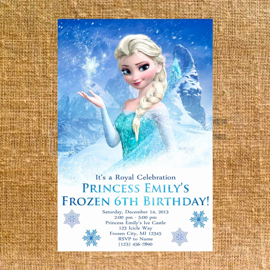 Frozen Bday Party Invitations Elegant Customized Frozen Birthday Party Invite Digital File