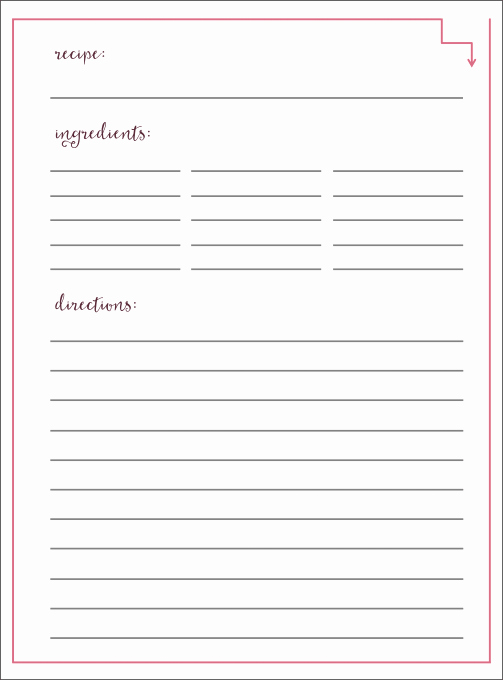 Full Page Recipe Template Editable Awesome Free Printable Recipe Cards Just A Girl and Her Blog
