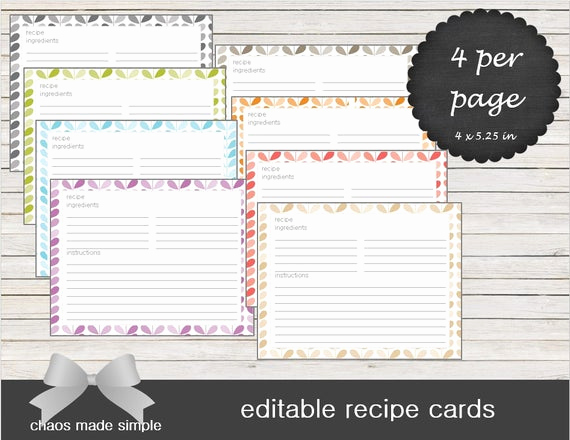 editable recipe cards meal planning