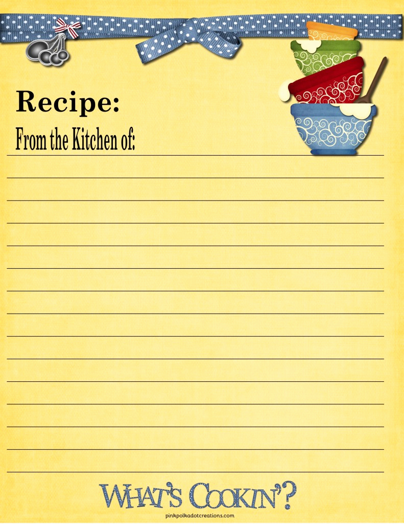 Full Page Recipe Template Editable Unique Recipe Cards Pink Polka Dot Creations