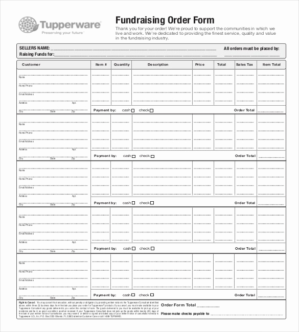 Fundraising order form Templates Best Of order form Template Icebergcoworking