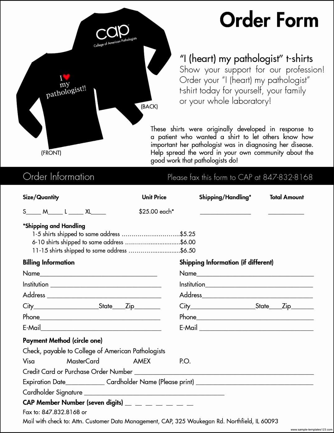 Fundraising order form Templates Inspirational T Shirt order form Template