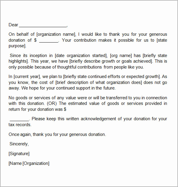 Fundraising Thank You Letter Beautiful 10 Thank You Letters for Donation Samples Pdf Doc