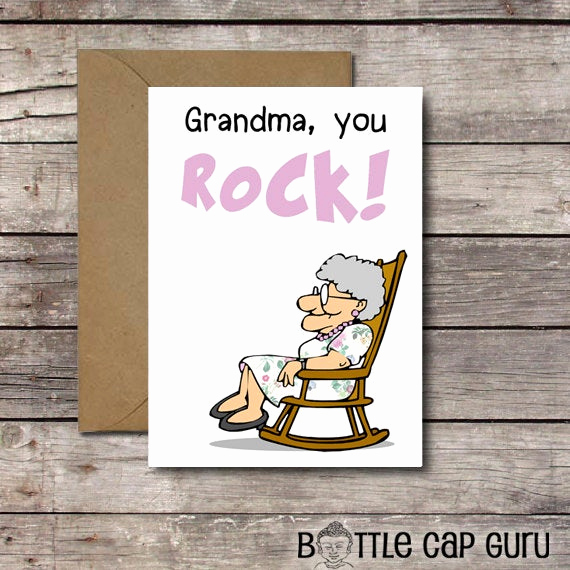 Funny Printable Birthday Cards Elegant Grandma You Rock Funny Printable Birthday Card for