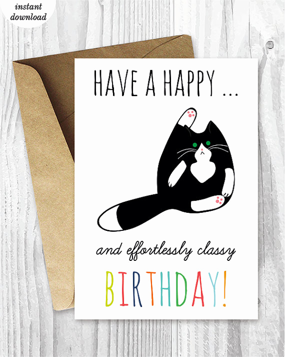 Funny Printable Birthday Cards Elegant Printable Birthday Cards Funny Cat Birthday Cards Instant