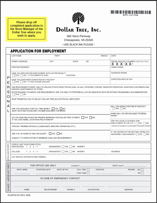 General Application for Employment Best Of Dollar General Application Print Out