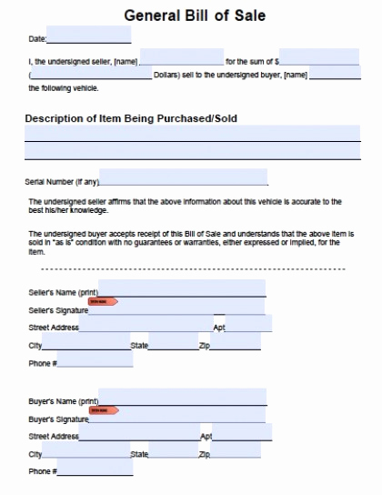 General Bill Of Sale Pdf Awesome Download General Blank Bill Of Sale form Pdf