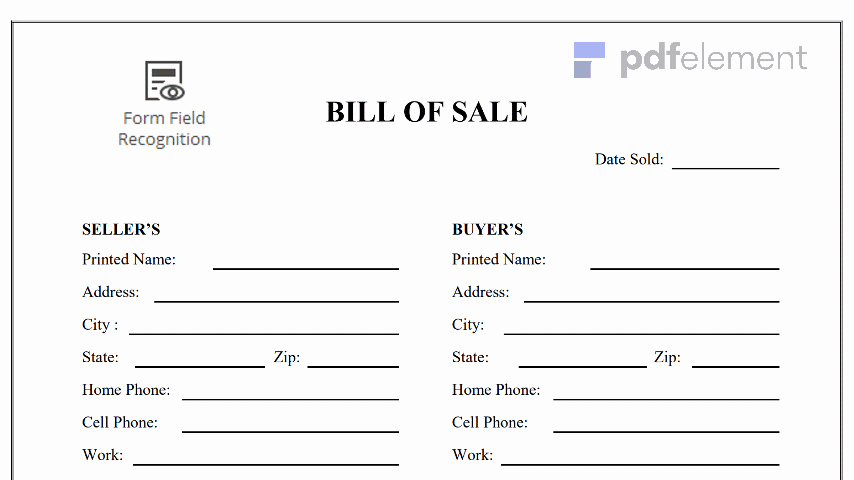 General Bill Of Sale Pdf Luxury General Bill Of Sale form Free Download Create Edit