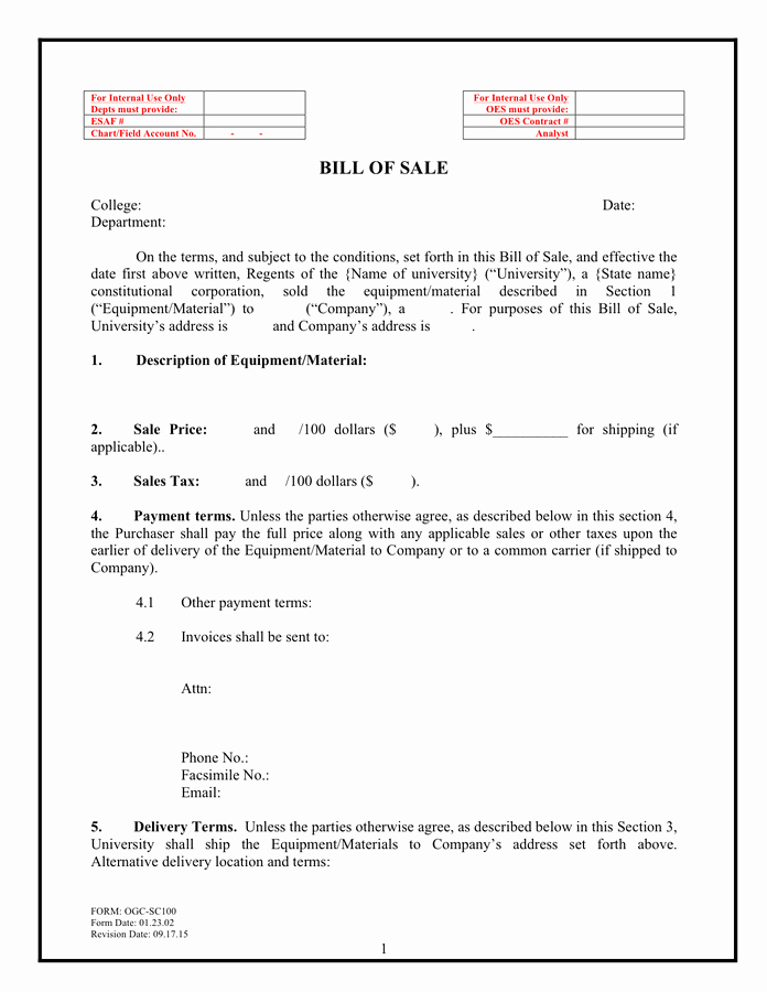 General Bill Of Sale Pdf Luxury General Bill Of Sale form In Word and Pdf formats