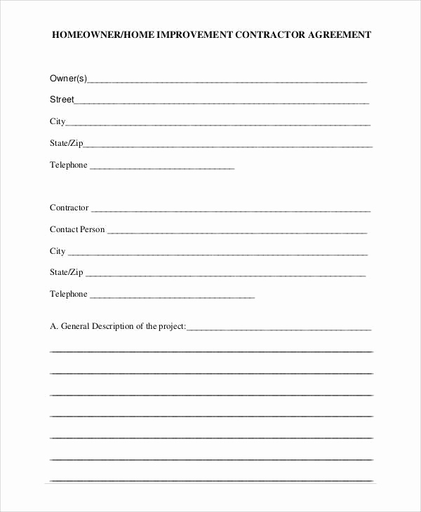 General Contractor Contract Template Best Of 52 Contract Agreement Templates