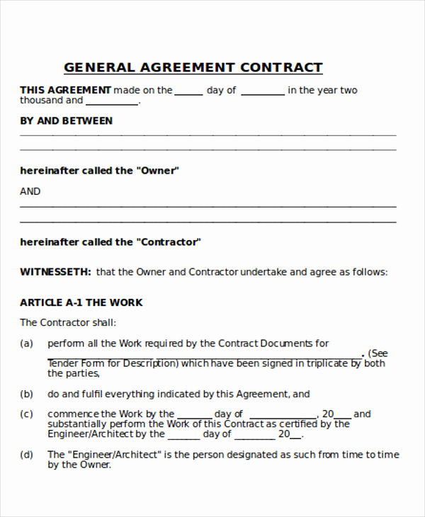 General Contractor Contract Template Best Of 9 Contractor Agreement Samples – Pdf Doc