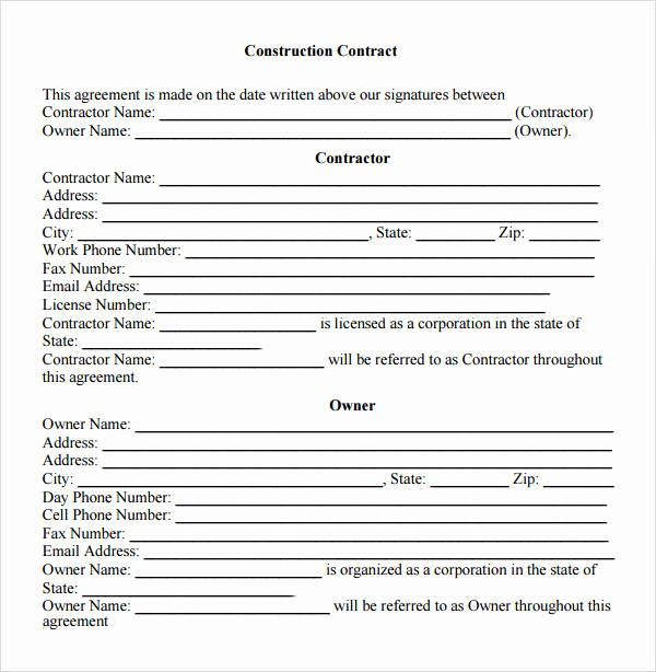 General Contractor Sample Contract Elegant Sample Contractual Agreement 5 Documents In Pdf Word