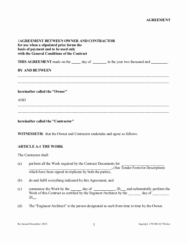 General Contractor Sample Contract Unique Work Authorization Sample form