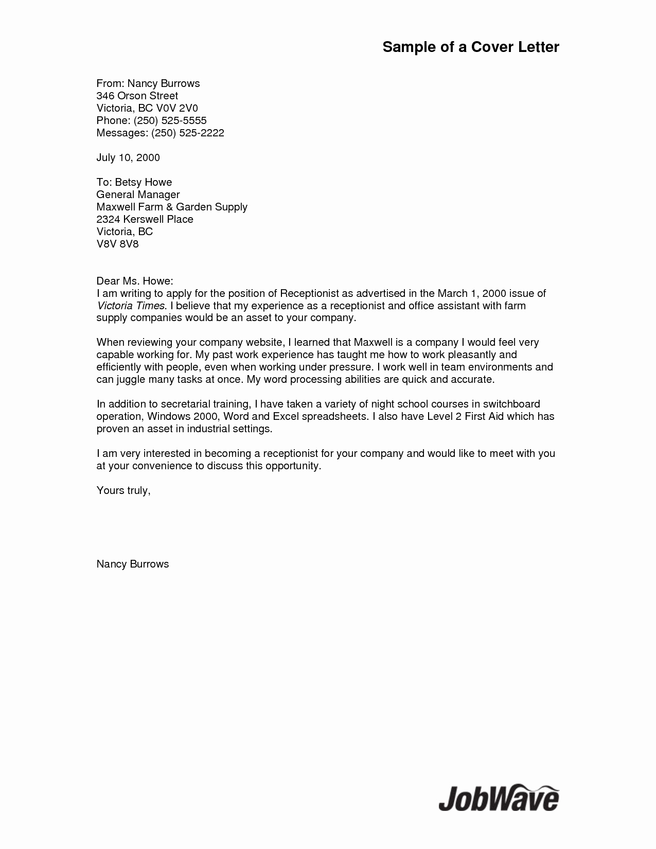 General Cover Letter Examples Fresh General Cover Letter Examples