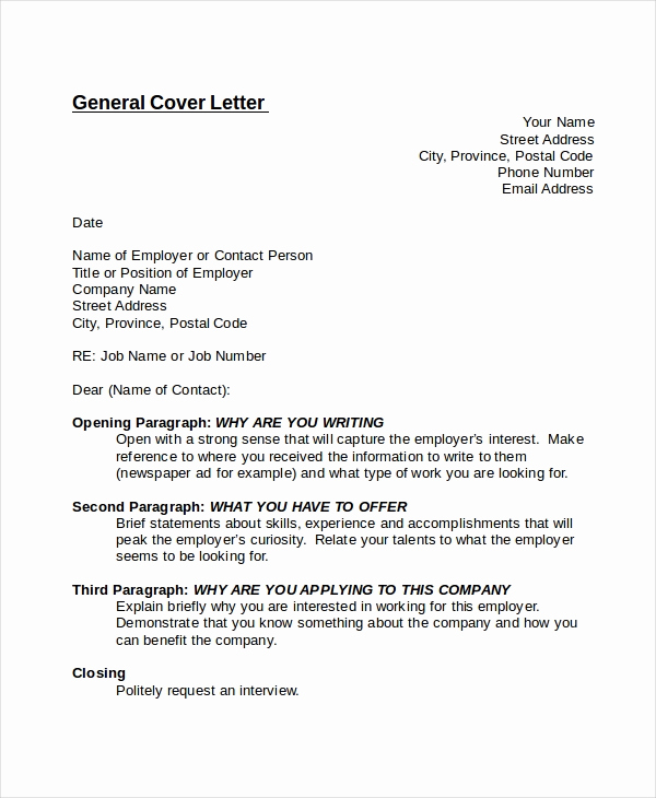 General Cover Letter Examples Inspirational 14 Cover Letter Templates Free Sample Example format