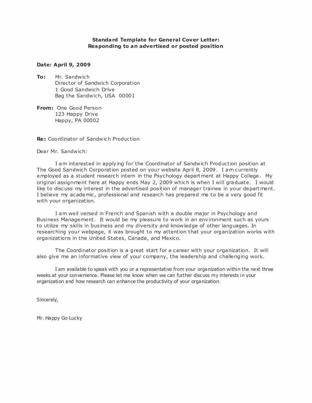 General Cover Letter Examples New Cover Letter General Purpose