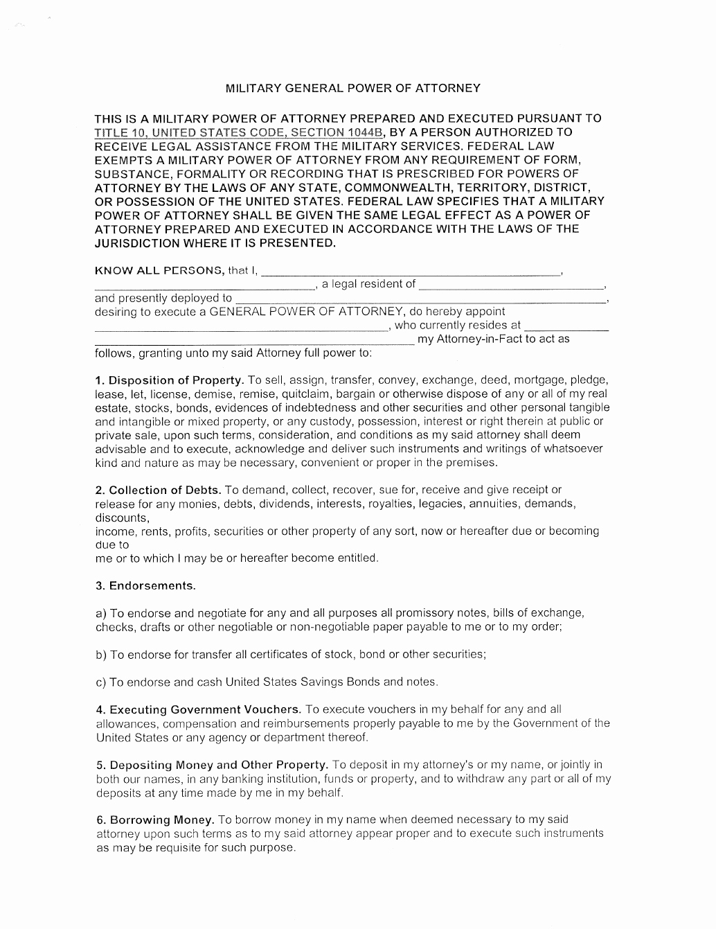 General Power Of attorney Pdf Lovely Military General Power Of attorney form Edit Fill Sign