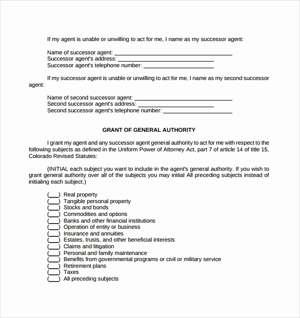 General Power Of attorney Sample Lovely General Power Of attorney forms 6 Free Samples