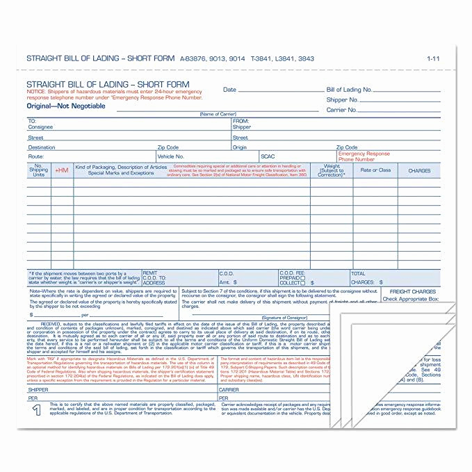 Generic Bill Of Lading Unique Free Printable Generic Bill Lading Template 5136