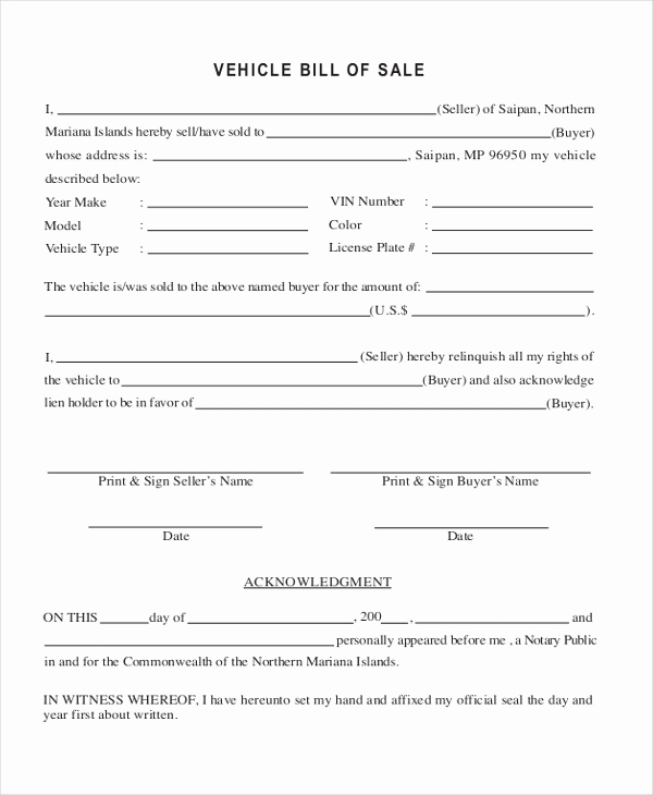 Generic Bill Of Sale form Awesome Sample Generic Bill Of Sale form 10 Free Documents In Pdf
