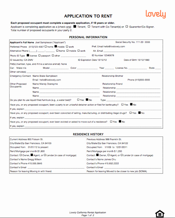 Generic Lease Agreement Pdf Lovely Printable Sample Generic Rental Application form