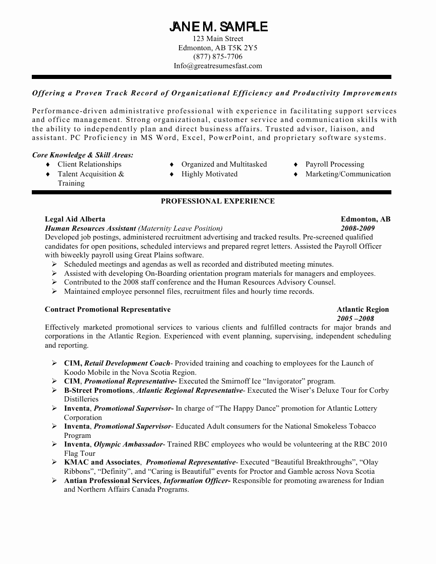 good general objectives for a resume