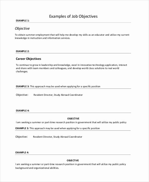 Generic Objective for Resume Lovely General Resume Objective Sample 9 Examples In Pdf