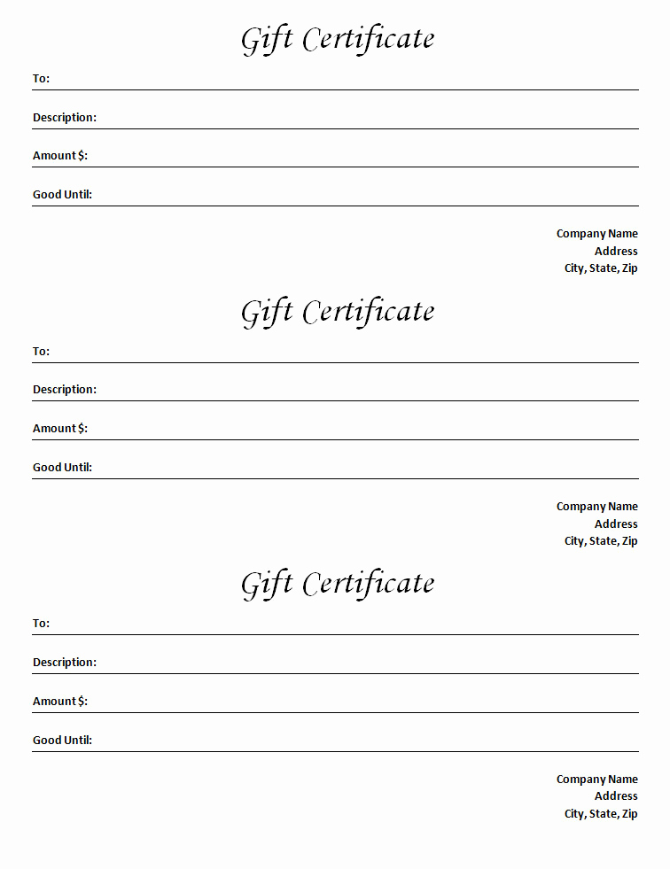 Gift Card Template Word New Gift Certificate Template Blank Microsoft Word Document