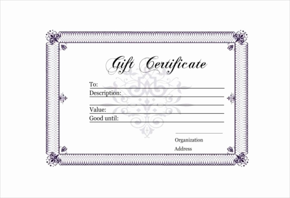 Gift Certificate Template Pdf Elegant 30 Blank Gift Certificate Templates Doc Pdf
