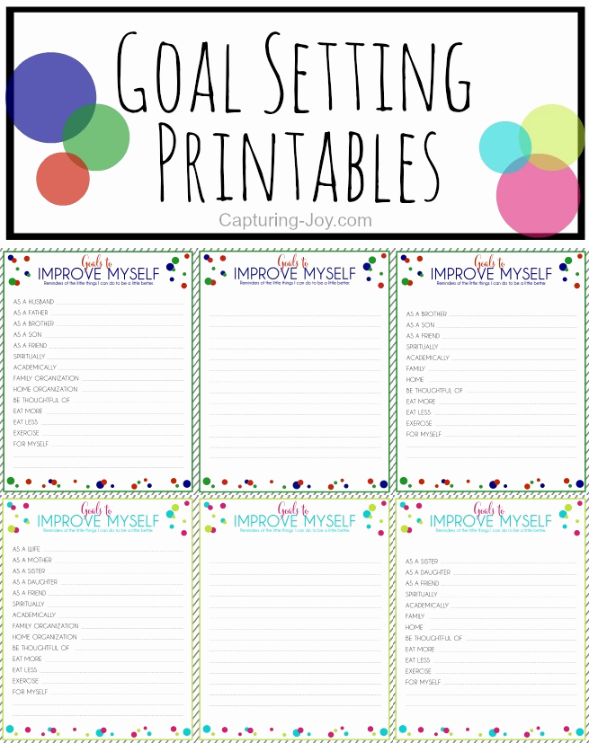 Goal Setting Worksheet Pdf Fresh Goals to Improve Myself Free Printable Capturing Joy