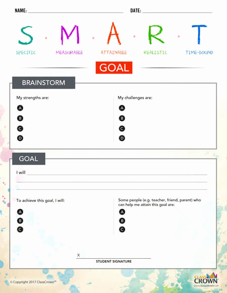 Goal Setting Worksheet Pdf New Smart Goal Worksheet Blog Freebies