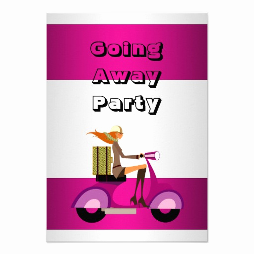 Going Away Party Invitation Unique Invitation Going Away Party Girl Bike Luggage Fun Invites