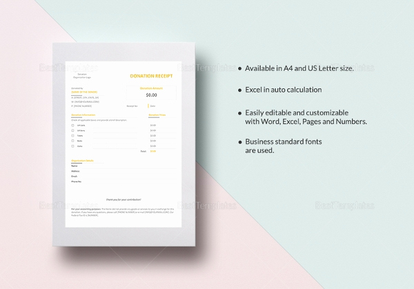 Google Docs Receipt Template Awesome Sample Receipt Template – 14 Free Word Excel Pdf format