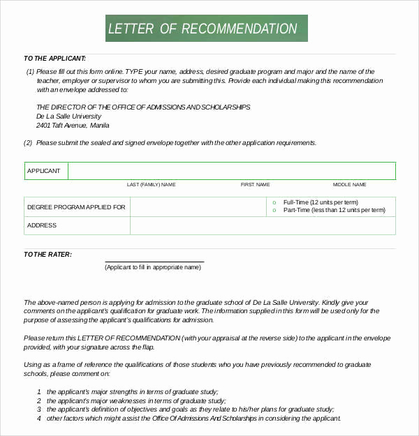 Grad School Letter Of Recommendation Inspirational 44 Sample Letters Of Re Mendation for Graduate School