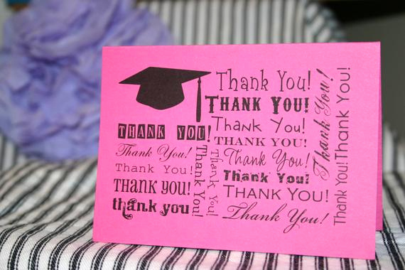 Graduation Thank You Notes Lovely Items Similar to Hot Pink &amp; Black Graduation Thank You