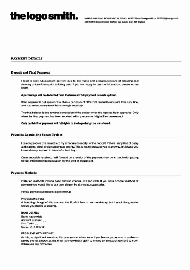Graphic Design Contract Template New Freelance Graphic Design Contract Template