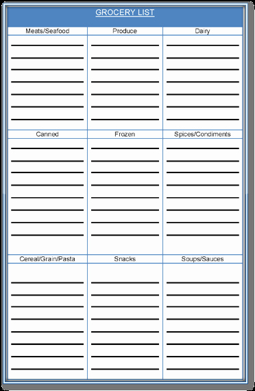 Grocery List Template Word Awesome Printable Grocery List Templates – 9 Download Free Sample