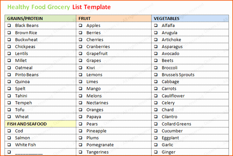 Grocery List Template Word Beautiful 7 Grocery List Template Word Bookletemplate