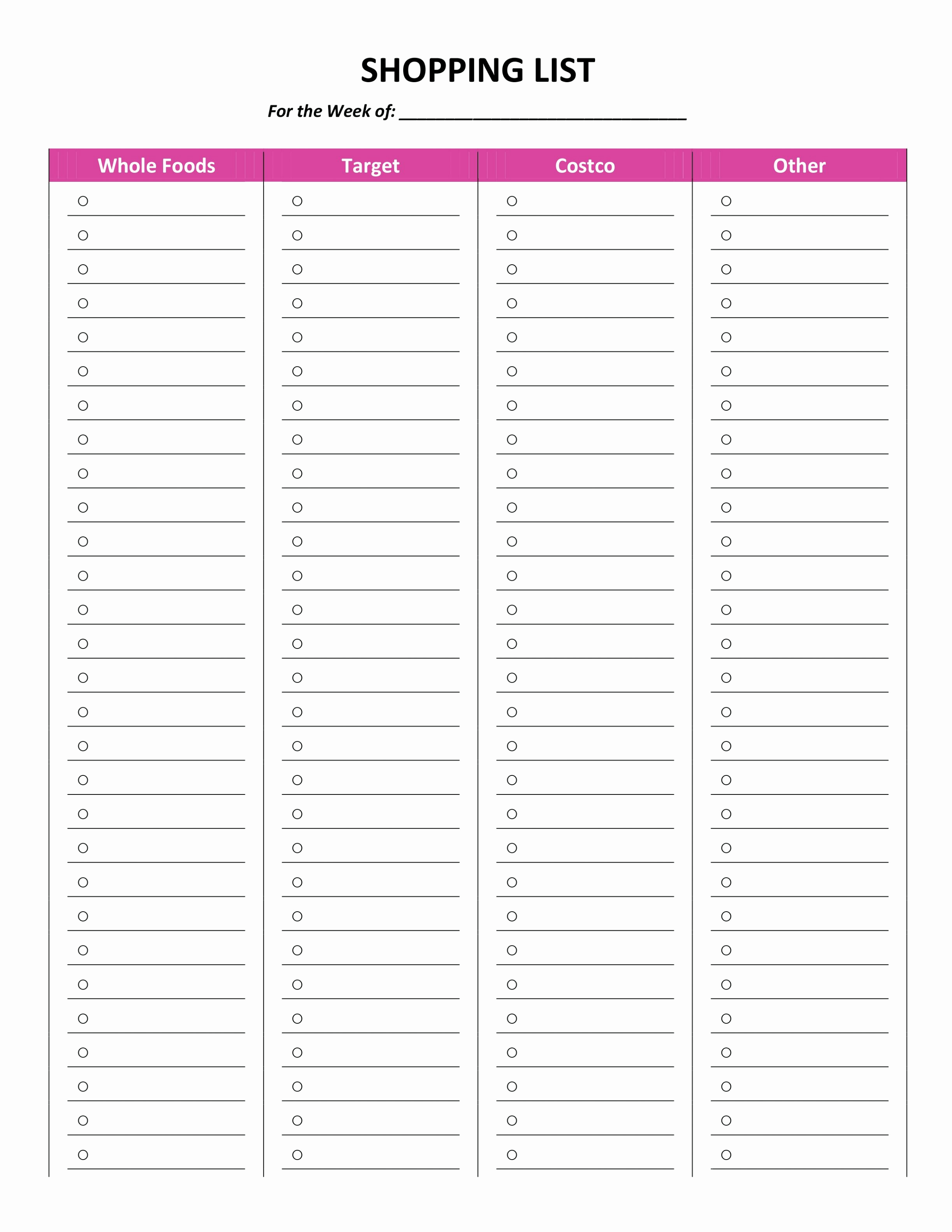 Grocery List Template Word Elegant Free Printable Grocery List Template Excel Word