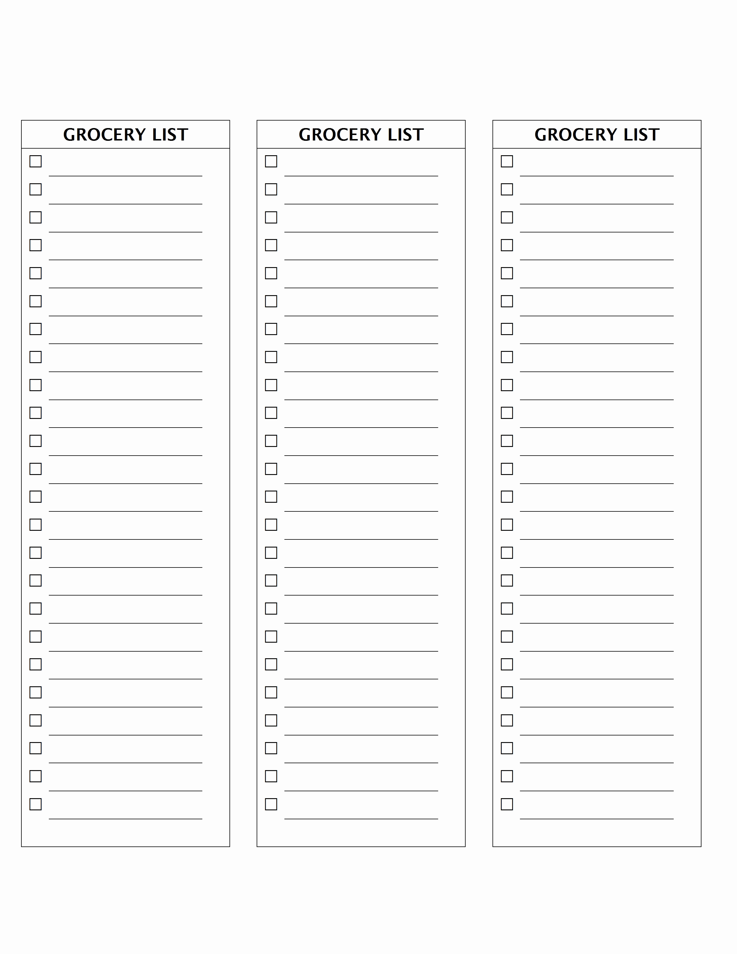 Grocery List Template Word Fresh Grocery List Template