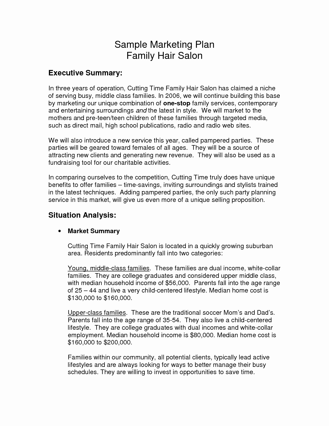 Hair Salon Business Plan Lovely Hair Salon Business Plan Sample