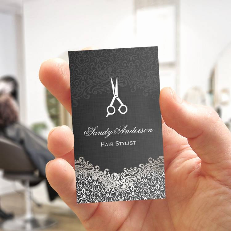 Hair Salons Business Cards Best Of Elegant Dark Silver Damask Hair Stylist Pack Standard
