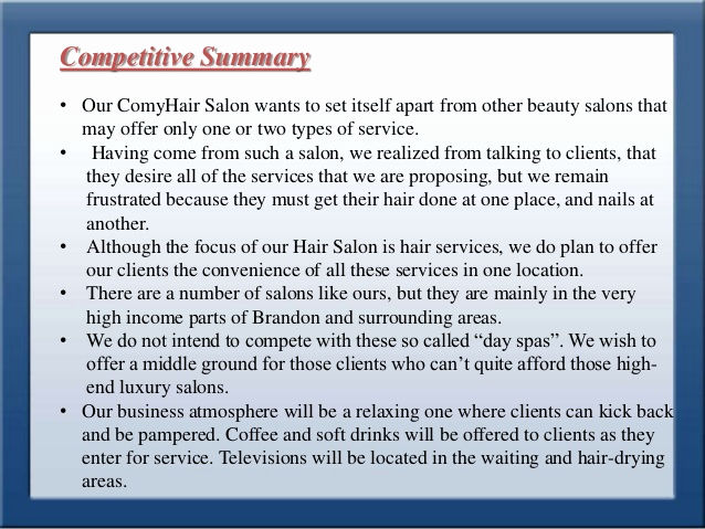 Hair Salons Business Plan Lovely Business Plan for Style Park Hair Saloon