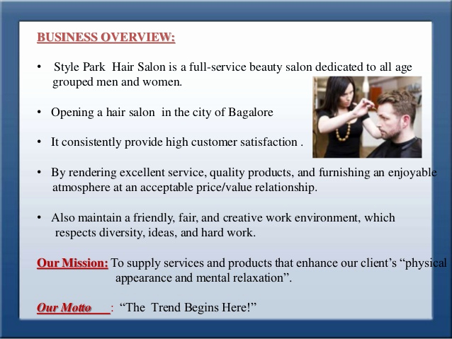 Hair Saloon Business Plan New Business Plan for Style Park Hair Saloon