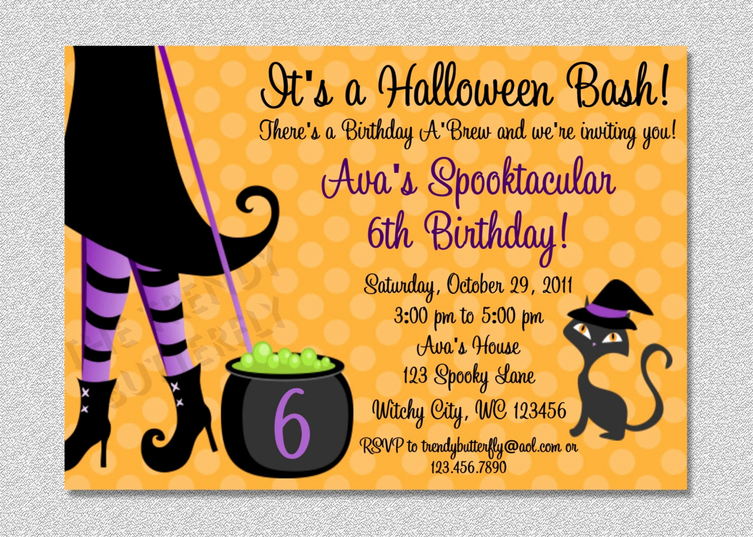 Halloween Birthday Party Invitations Awesome Halloween Witch Costume Party Birthday Invitation
