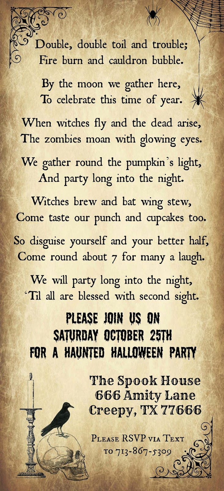 Halloween Party Invitations Template Awesome Crafty In Crosby Halloween Party Invitation 2014
