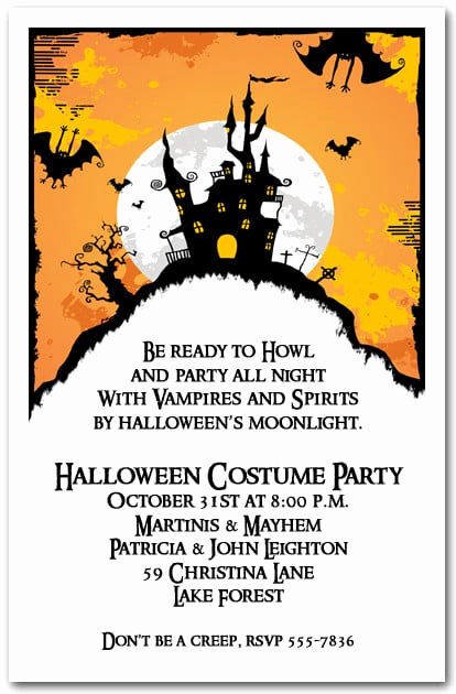 Halloween Party Invitations Template Beautiful Haunted House On Hill Halloween Party Invitations