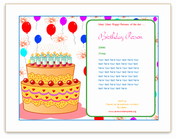 Happy Birthday Card Template Fresh Birthday Card Template