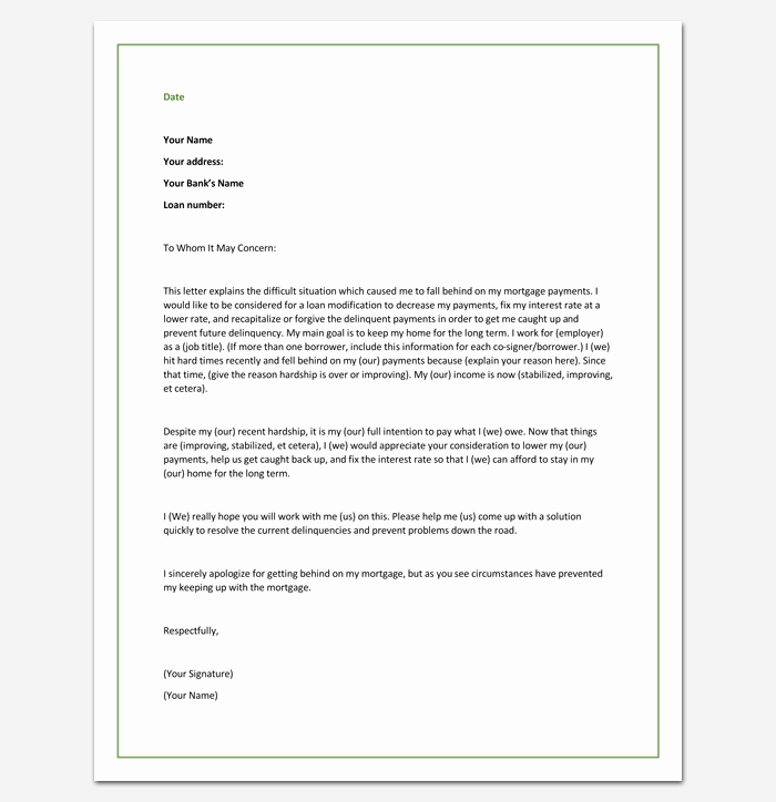 Hardship Letter for Mortgage Lovely Effective Hardship Letter for Loan Modification Word Doc