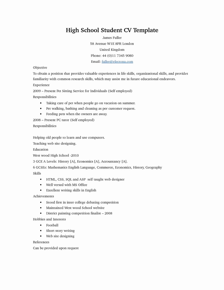 High School Job Resume Inspirational 17 Best Images About Monday Resume On Pinterest
